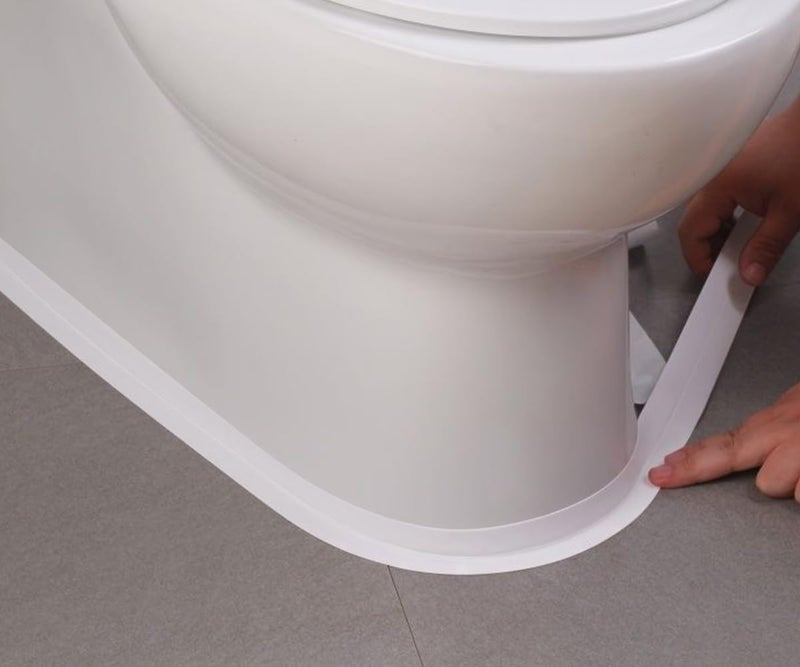 RHRVBSS 2 Rolls Caulk Tape Self Adhesive, Bathroom Waterproof White Caulking Sealant Strip Peel & Stick Wallpaper Floor Tile Toilet Tub Sink Backsplash Kitchen Wall Decor, Easier to Use Than Silicone Caulk - Image 1